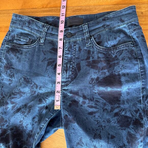 Cambio Tie-Dye Wash Slim Pants Size 10 Blue Stretch Cotton Designer Jeans - Picture 10 of 12